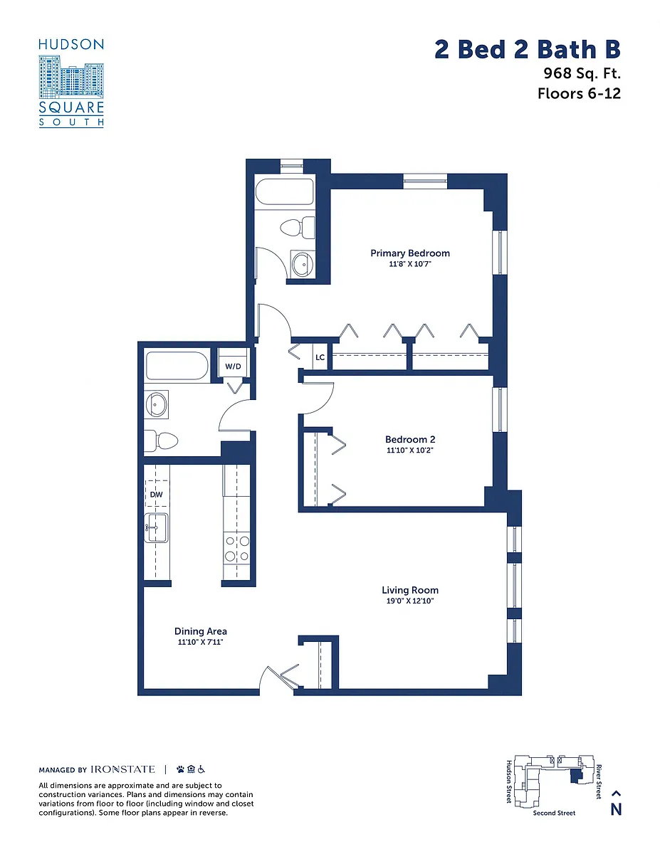 Floor plan 2 Bed 2 Bath B