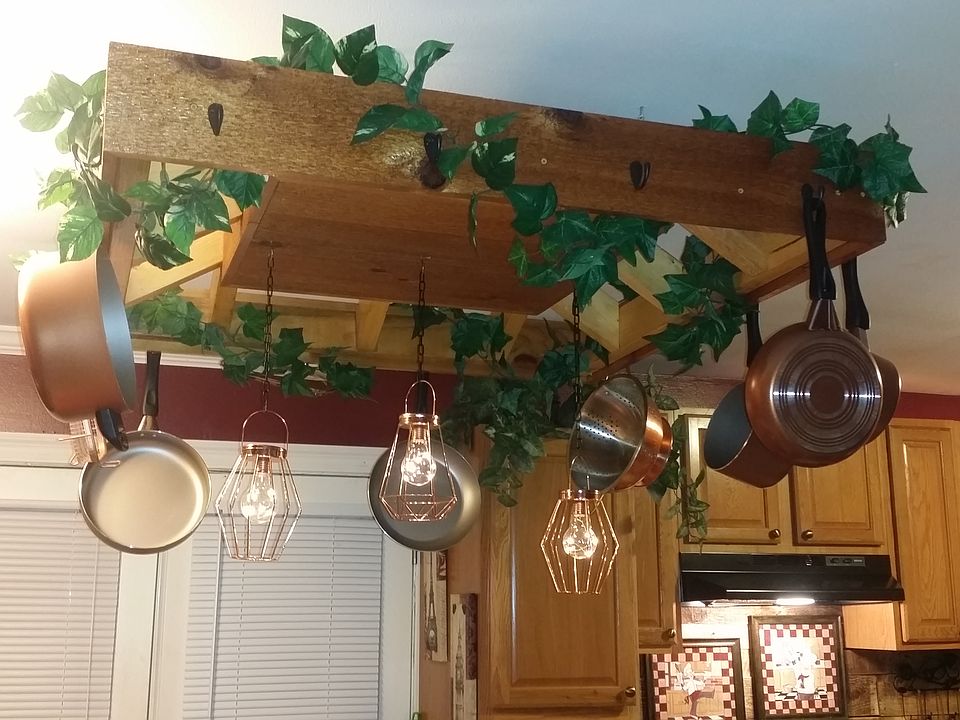 Decorative pot rack kitchen