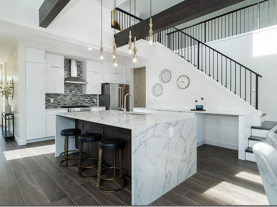 Gourmet Kitchens with Waterfall Countertop
