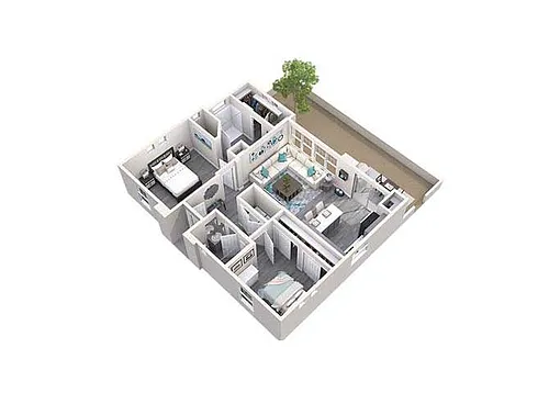 Floor plan Two Bedroom Two Bathroom