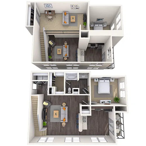 Floor plan Traditional 1x1 803-1227 SF