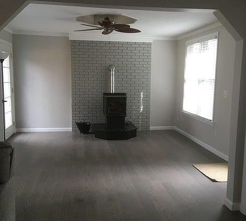 Front Entry Room with Pellet stove