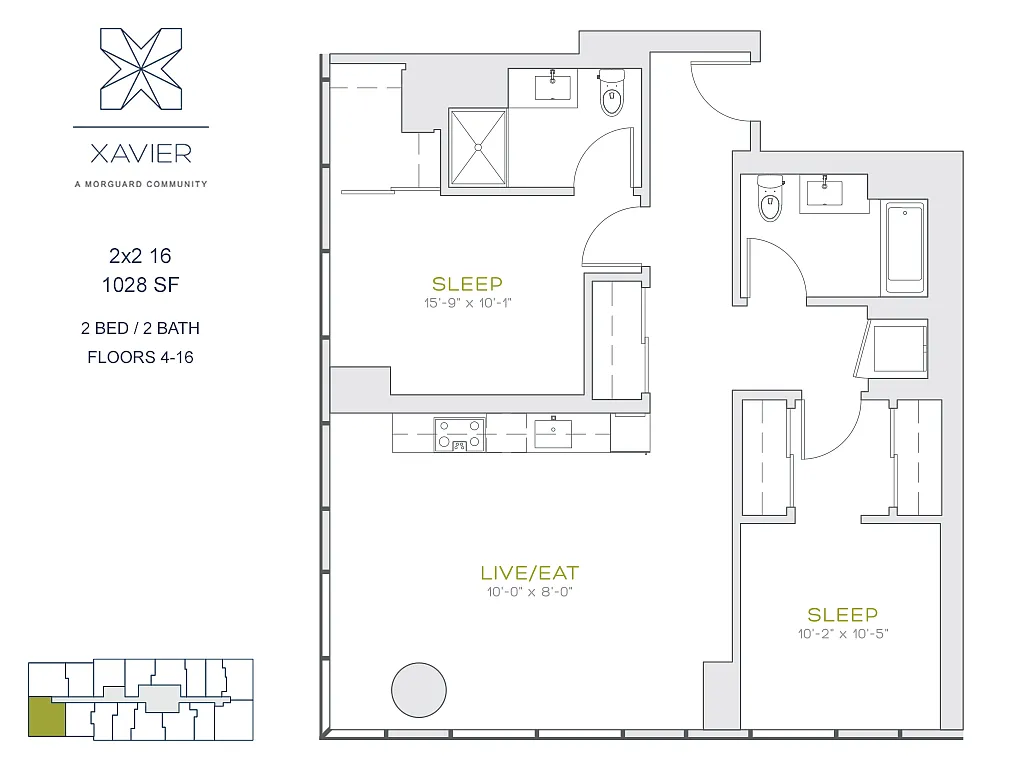 Floor plan 2X2 16