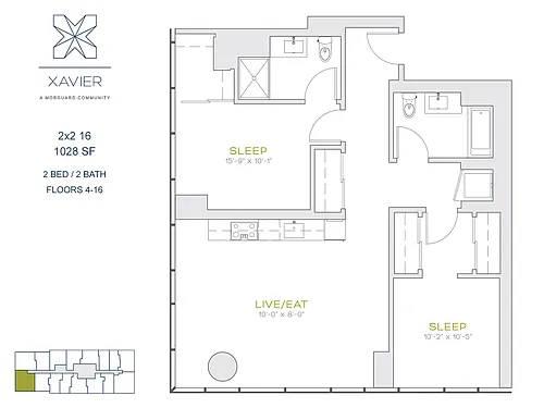 Floor plan 2X2 16