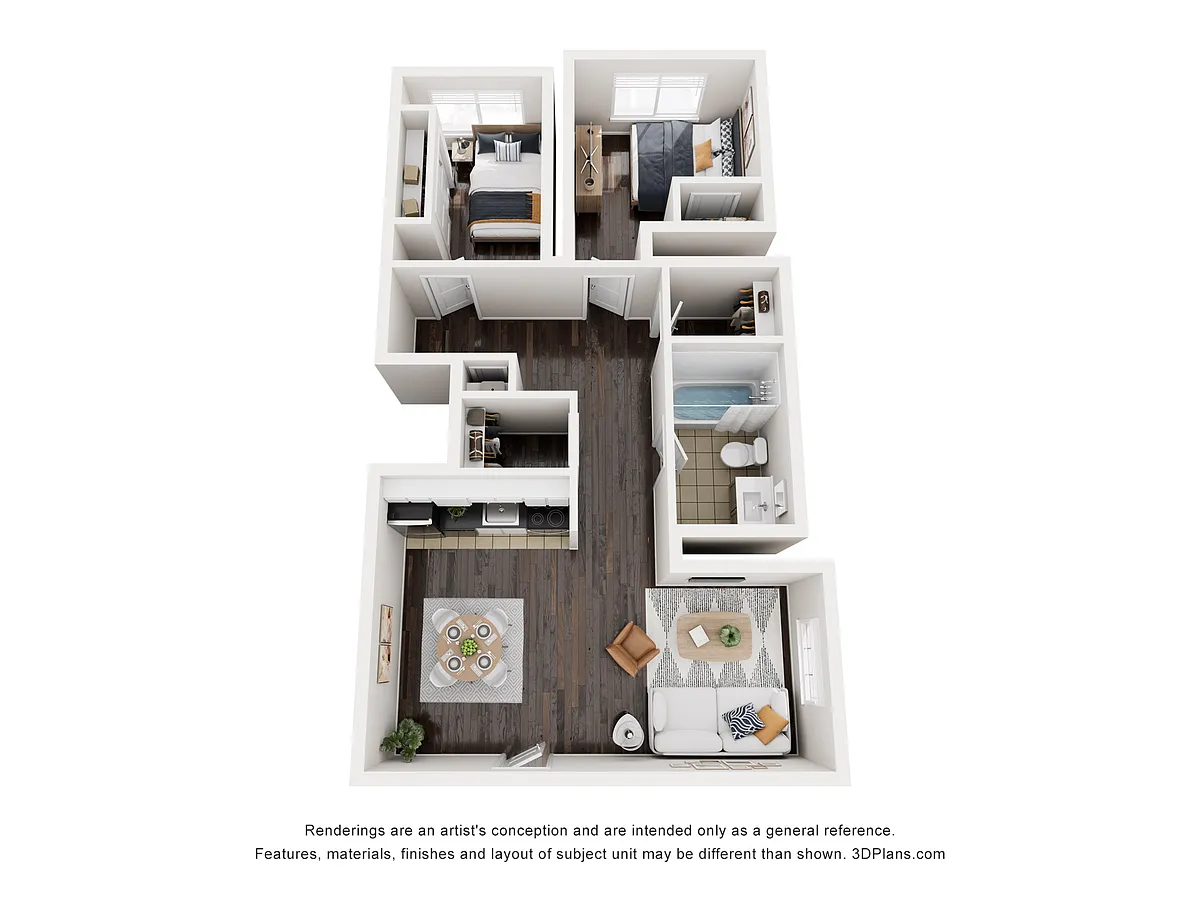 Floor plan 2 Bedroom / 1 Bathroom
