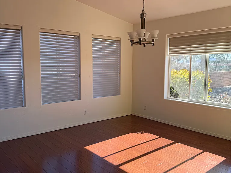 Dining room with sliding glass door