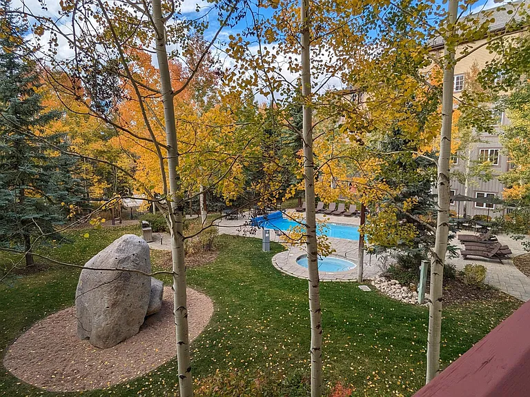 Best seats in the house! The views of the shared courtyard are spectacular at any time of the year.