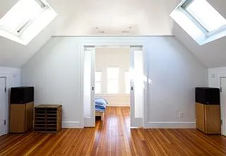 3rd floor family room leading to 4th bedroom
