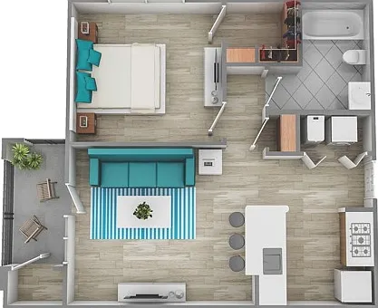 One Bedroom One Bath | 579 SQ FT One Bedroom One Bath | 579 SQ FT