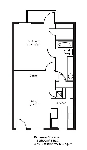 Floor plan 1 Bedroom