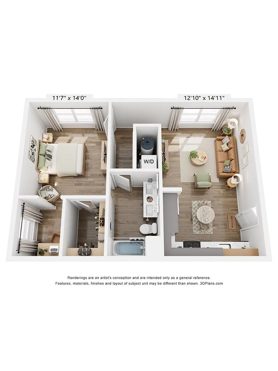 Floor plan The Loretta One Bedroom