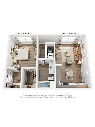 Floor plan The Loretta One Bedroom