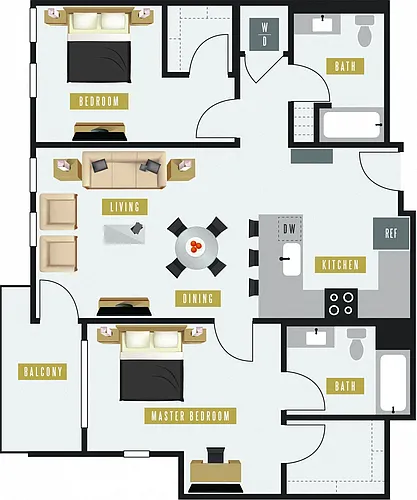Floor plan D5 (West Building)