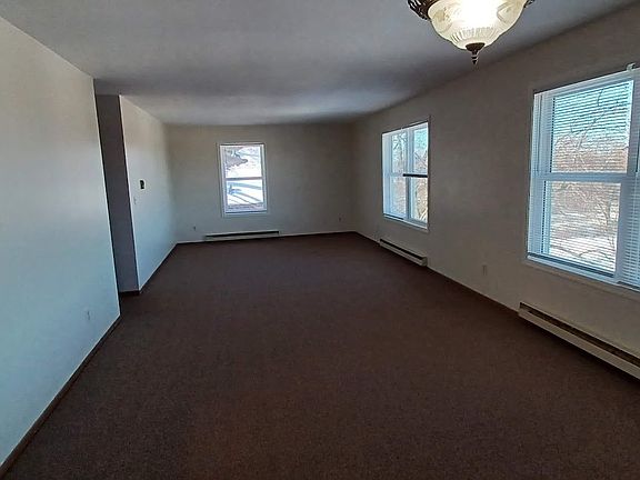 Living and dining room is 12 x 32. This view faces west.