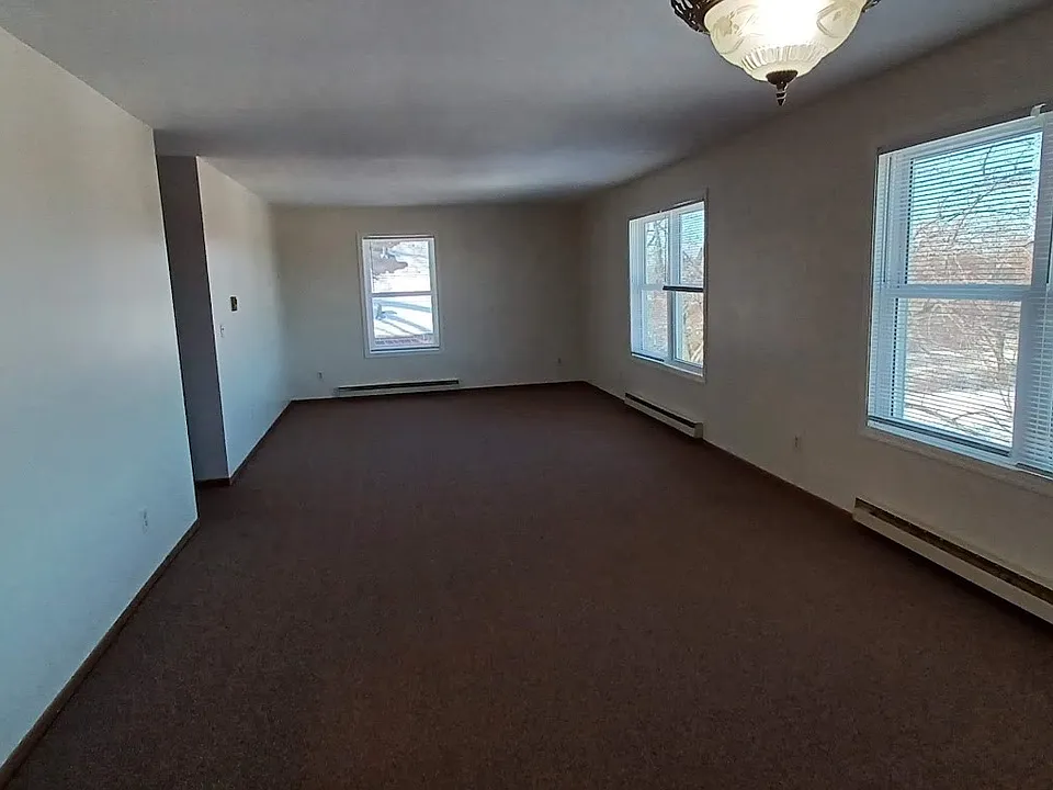 Living and dining room is 12 x 32. This view faces west.