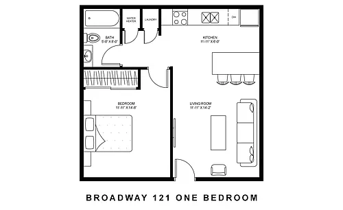 Floor plan 1 BEDROOM