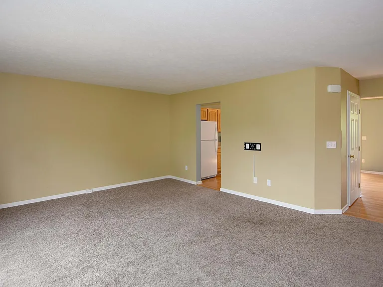 The living room also has a wall mount installed for the TV