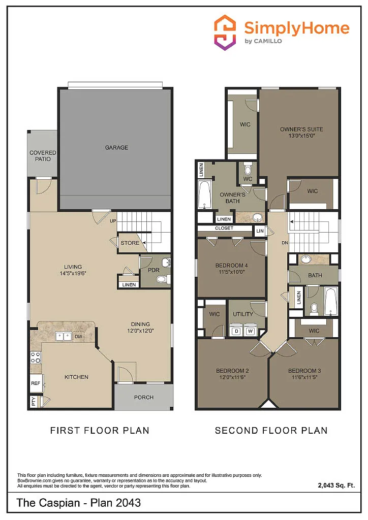 Caspian Floorplan Caspian Floorplan - 5564 Willamette Dr