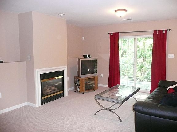Wonderful rec room, opens onto patio overlooking the trees.