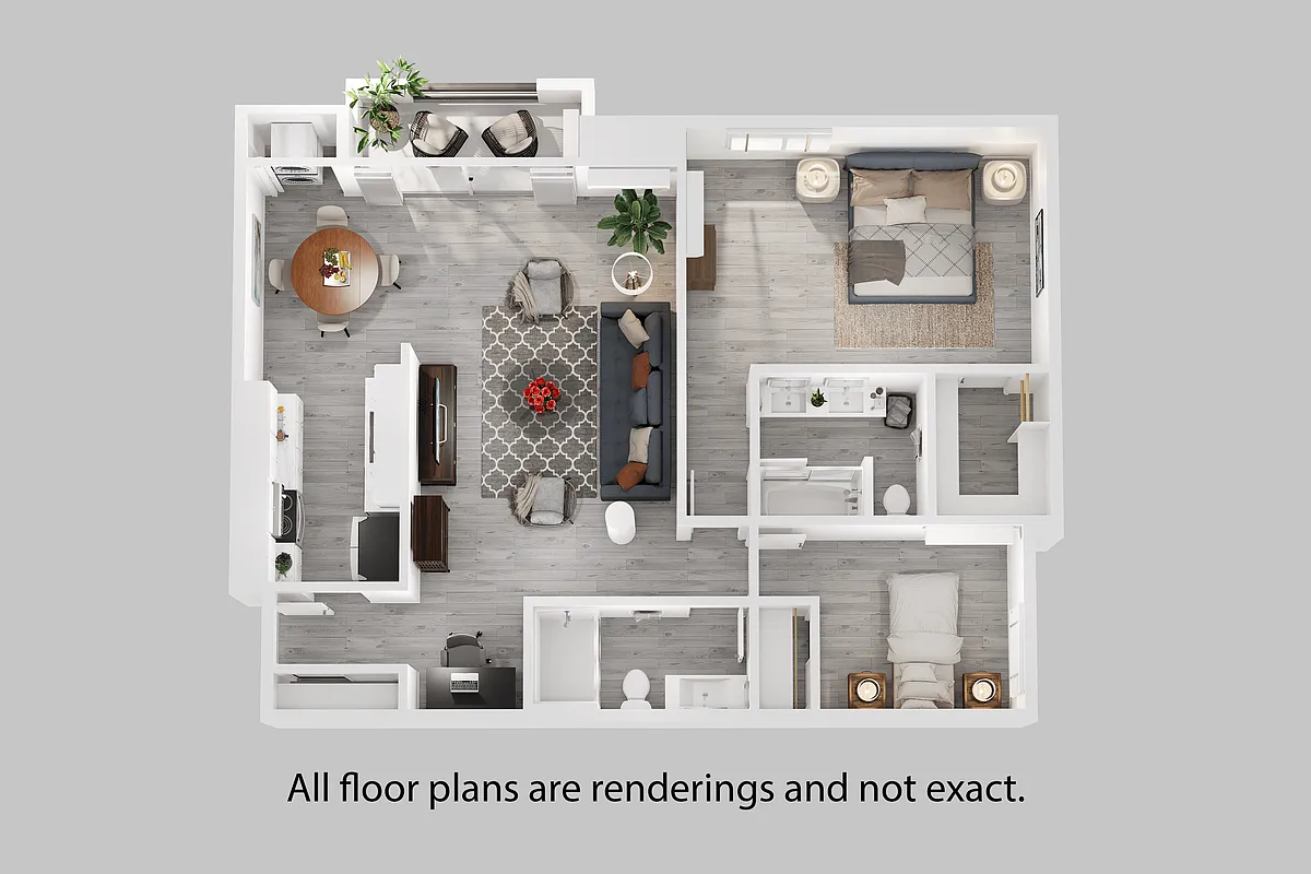 Floor plan 2 Bedroom + 2 Bath