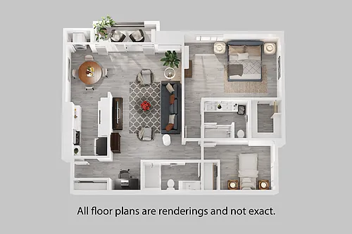 Floor plan 2 Bedroom + 2 Bath