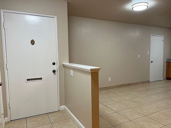 Front door and dining area