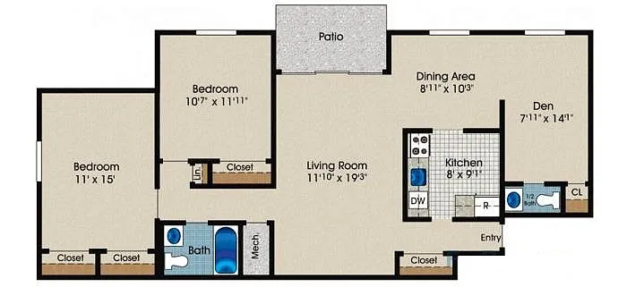 Floor plan Two Bedroom