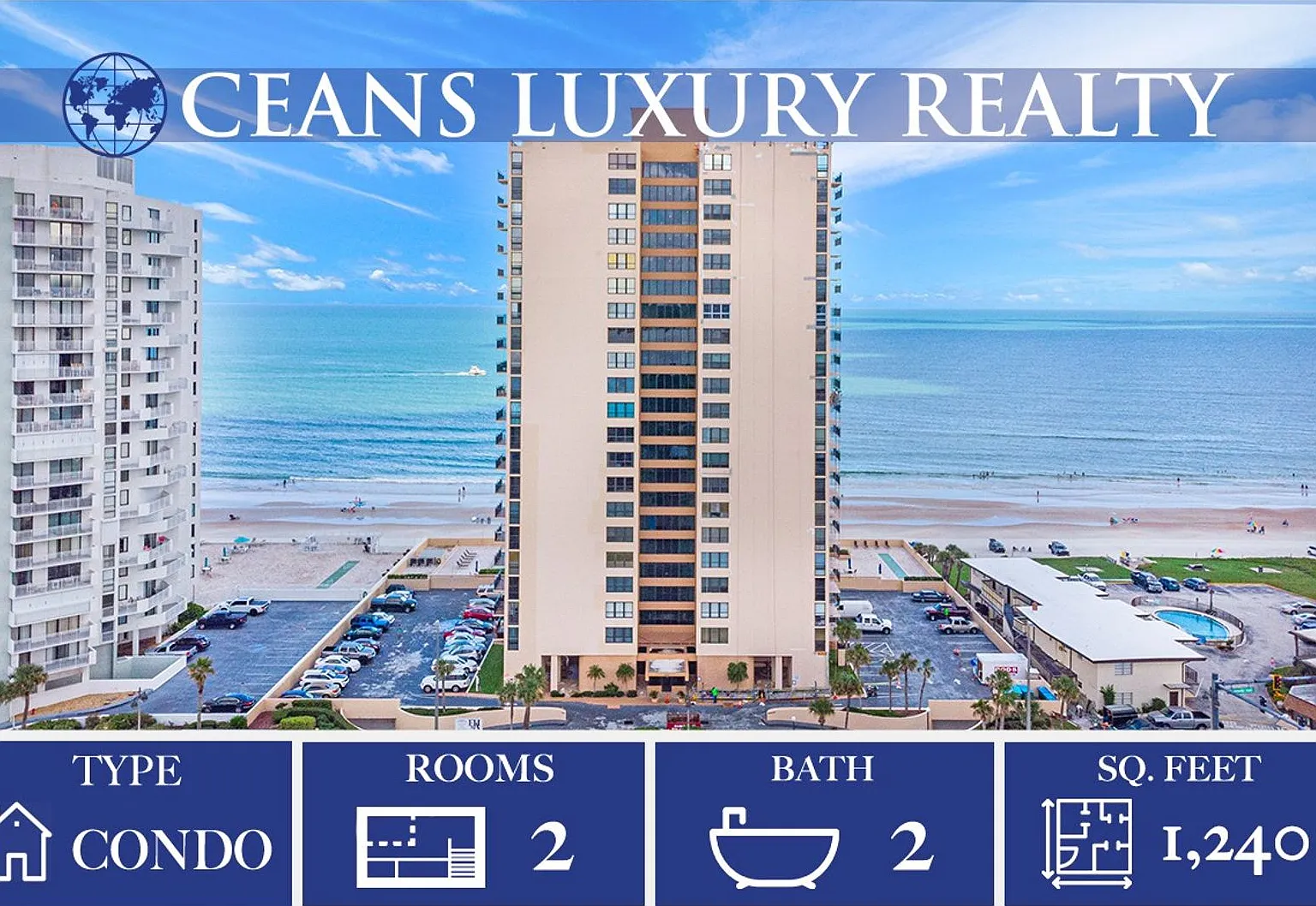 Stunning Oceanfront Furnished Condo in Desirable Daytona Beach Shores — Photo 1