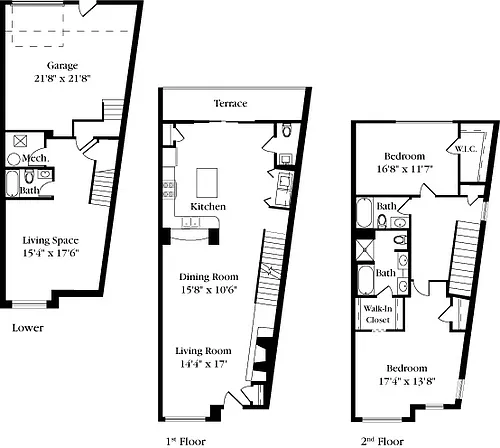 Floor plan CR-XB Three Bedroom, Three Bathroom