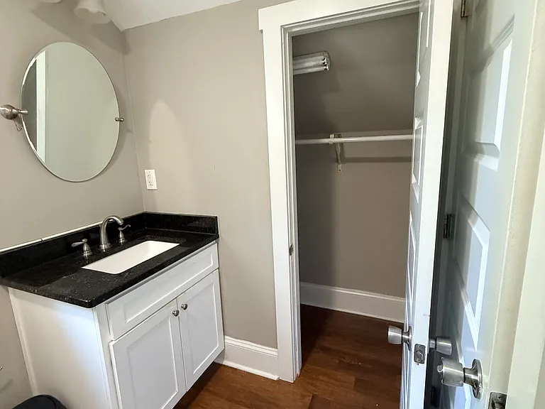 Closet space in bathroom