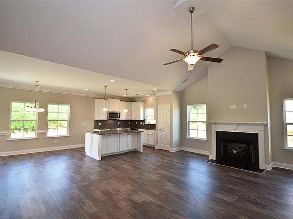 Gas log fireplace in family room