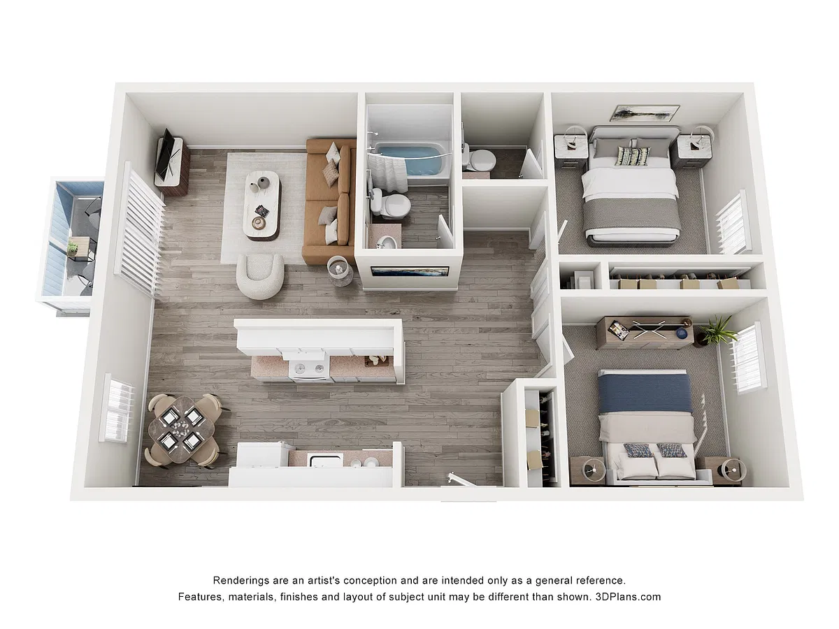 Floor plan 2 Bedroom Large