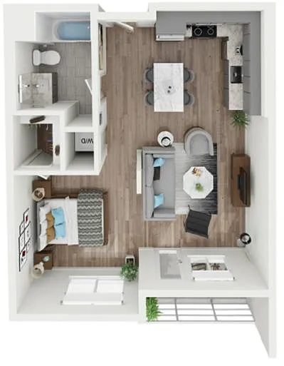 Floor plan Junior One Bed - South Tower