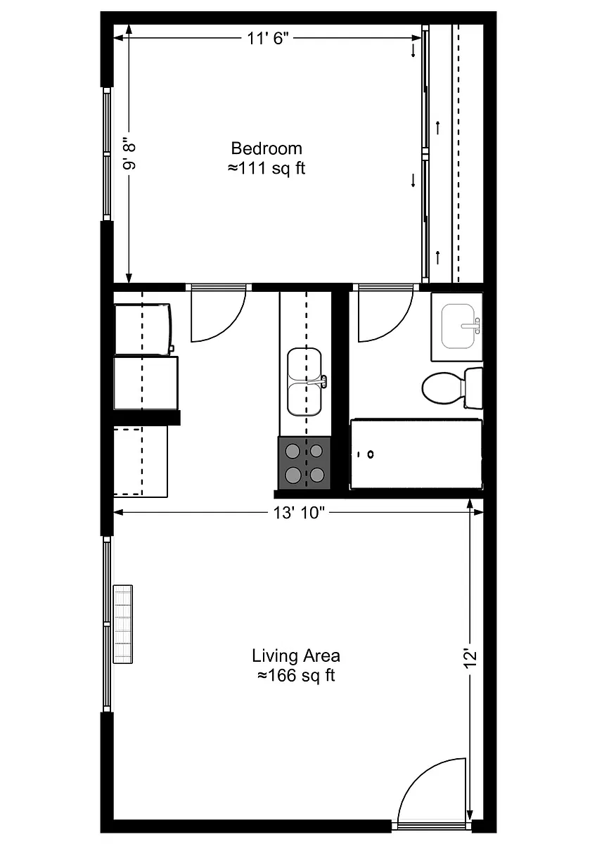 Floor plan 2116 1 Bedroom