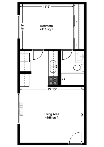 Floor plan 2116 1 Bedroom