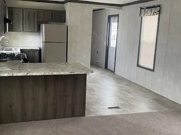 Counter seating in kitchen with open floor plan