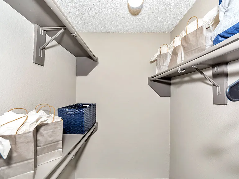 Generous storage space with walk-in closets.