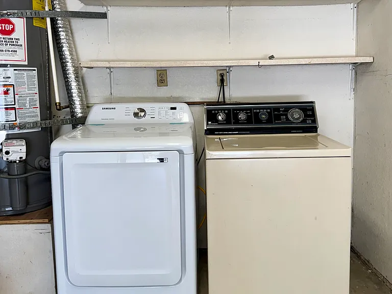 Washer and dryer in the garage