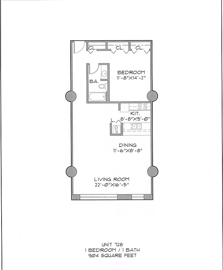 Floor plan Arrow 1x1