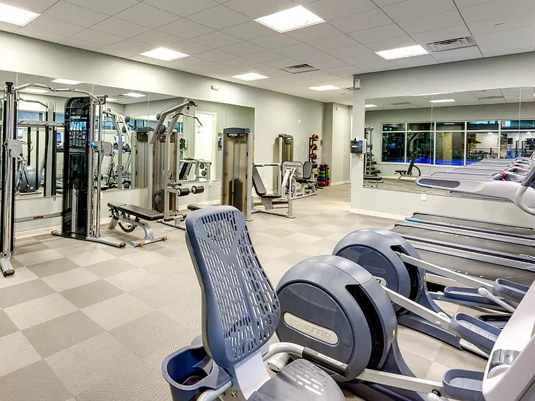 Precor equipment, TRX system, and free weights