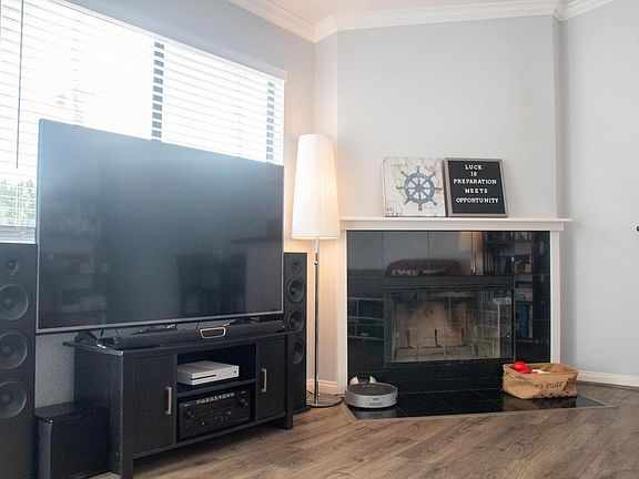 Living room and fireplace