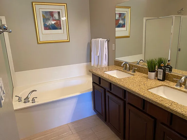Double Vanity, Tub and Shower Master Bathroom