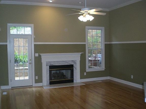 Family room with gas fireplace.