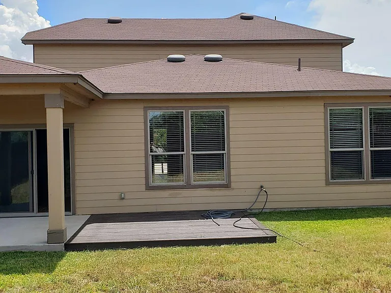 Back yard View with Covered Patio