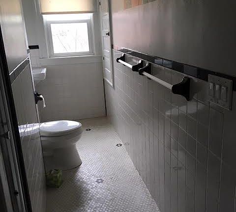 new shower and linen closet