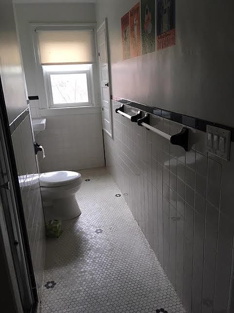 new shower and linen closet