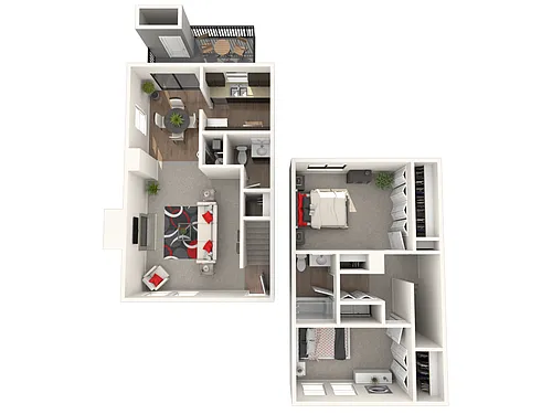 Floor plan 2 Bedroom Townhome