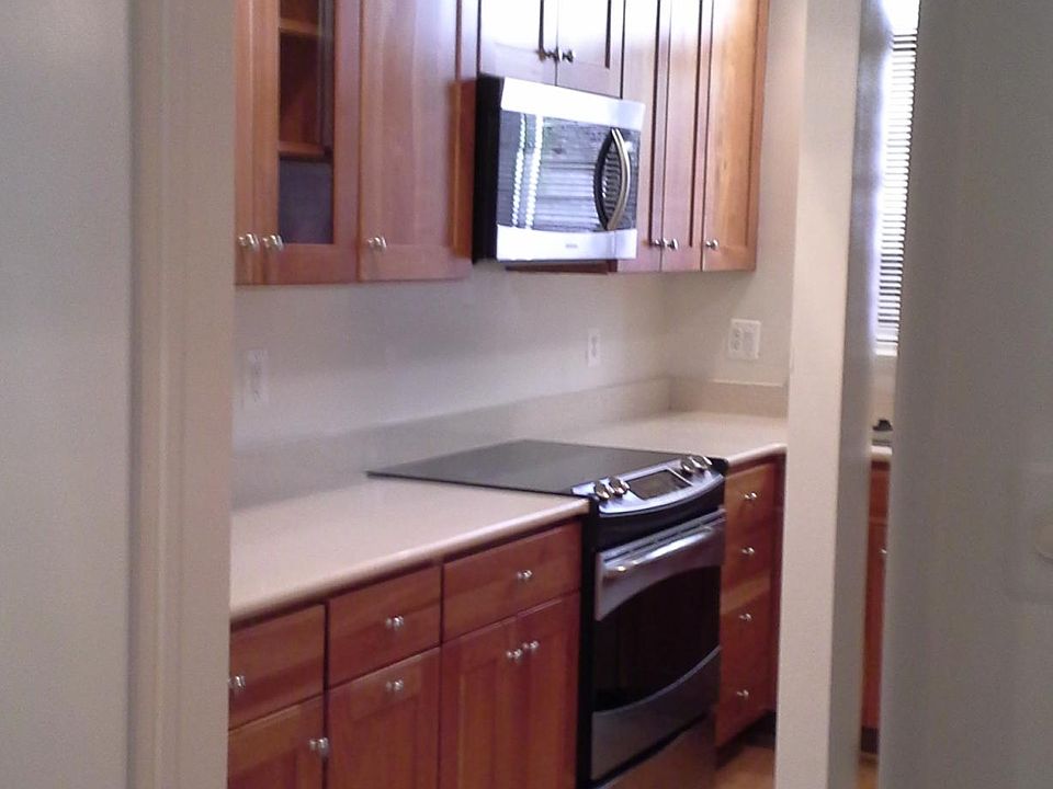View of kitchen from dining room.