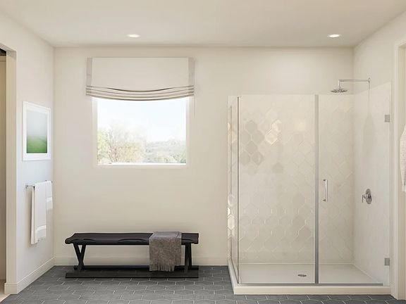 Primary bath glass shower enclosure