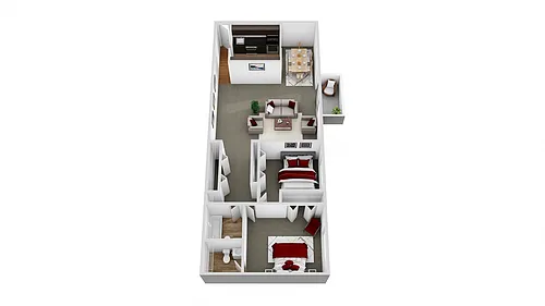 Floor plan 2 Bedroom, 1.5 Bath